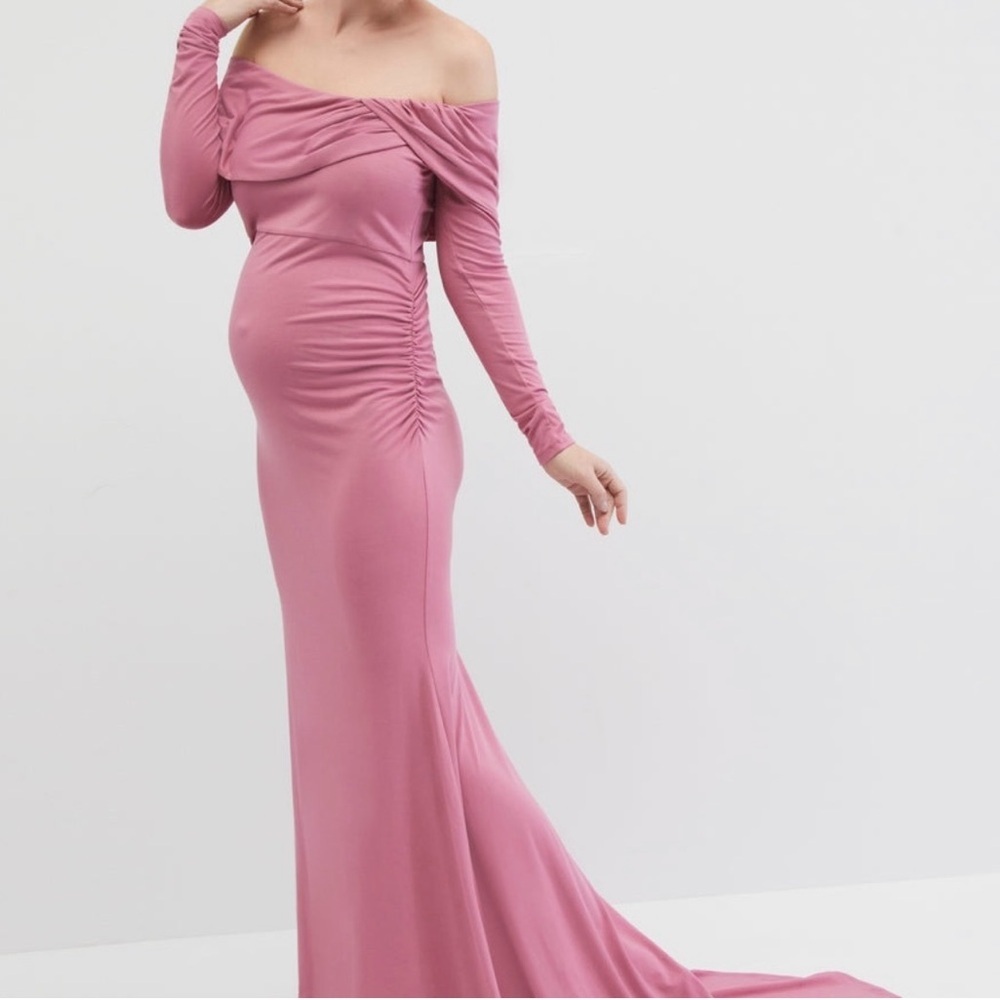 NWOT Motherhood Maternity Pink Maxi Dress Women’s Large
